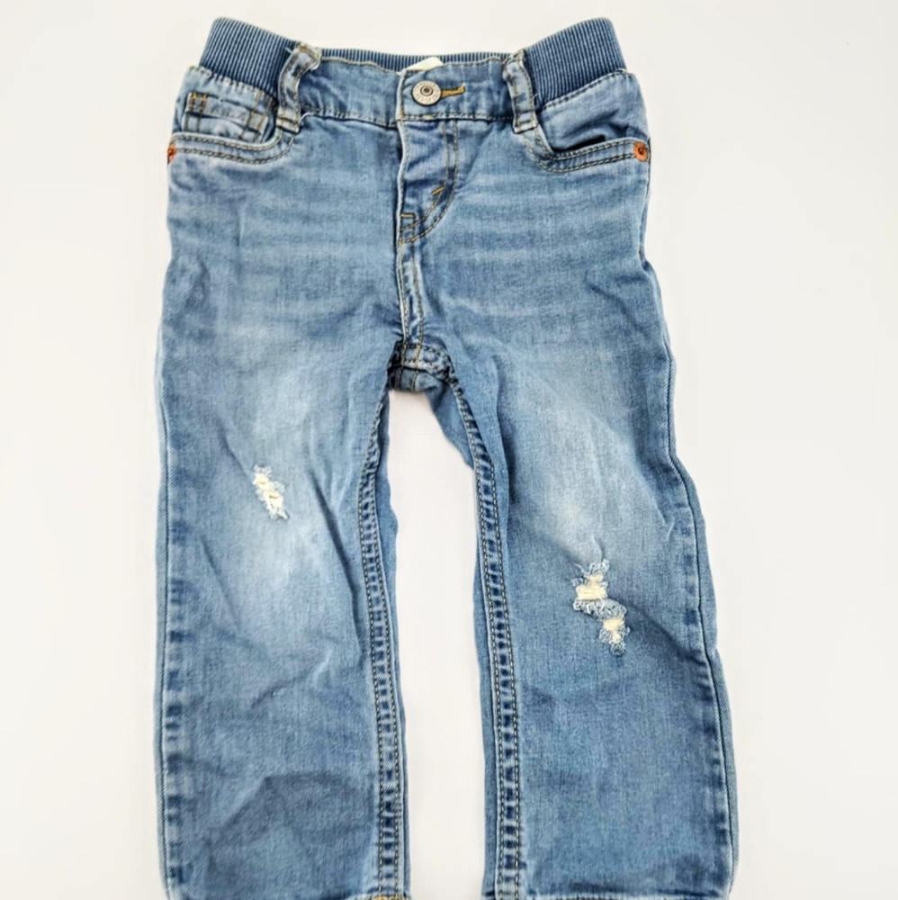 Kids Blue Levis Skinny Distressed Jeans - Picture 2 of 14